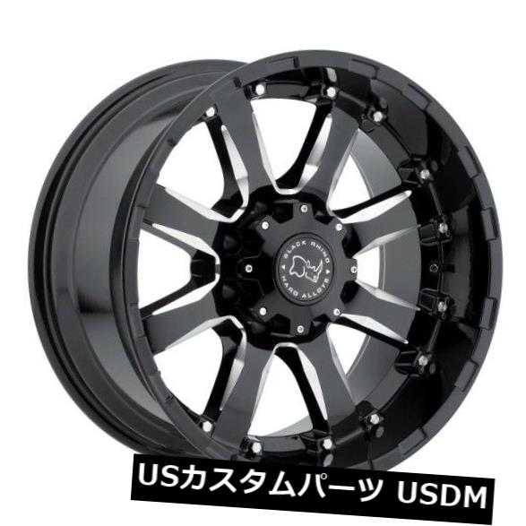 海外輸入ホイール 18x9ブラックRhino Sierra 6x139.7 ET12グロスブラックホイール（4個セット） 18x9 Black Rhino Sierra 6x139.7 ET12 Gloss Black Wheels (Set of 4) 【並行輸入品】
