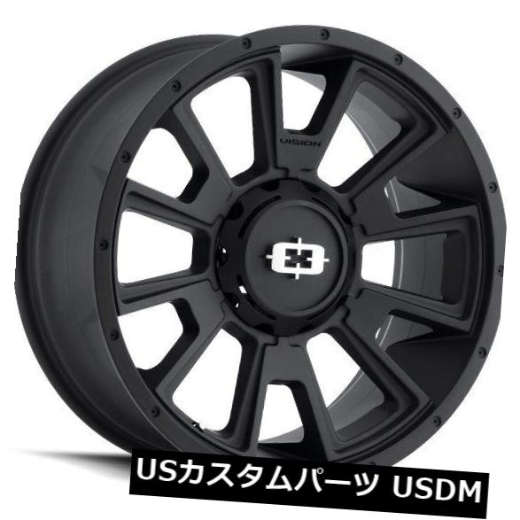 海外輸入ホイール 20X9 Vision 391 Rebel 8x180 ET12サテンブラックホイール（4個セット） 20X9 Vision 391 Rebel 8x180 ET12 Satin Black Wheels (Set of 4) 【並行輸入品】