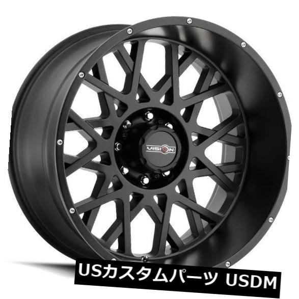 海外輸入ホイール 20X9 Vision 412 Rocker 5x139.7 ET12サテンブラックホイール（4個セット） 20X9 Vision 412 Rocker 5x139.7 ET12 Satin Black Wheels (Set of 4) 【並行輸入品】