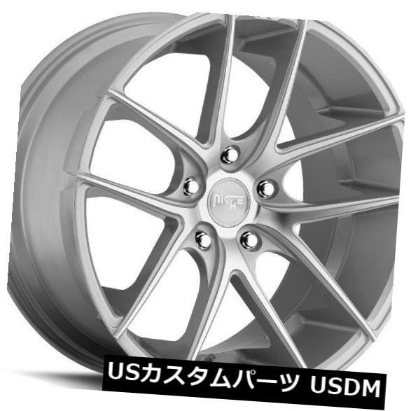 海外輸入ホイール 18x8 NICHE TARGA M131 5x100 +40シルバーマシンホイール（4個セット） 18x8 NICHE TARGA M131 5x100 +40 Silver Machine Wheels (Set of 4) 【並行輸入品】