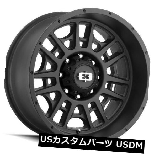 海外輸入ホイール 20X9 Vision 418 Widow 5x139.7 ET12サテンブラックホイール（4個セット） 20X9 Vision 418 Widow 5x139.7 ET12 Satin Black Wheels (Set of 4) 【並行輸入品】