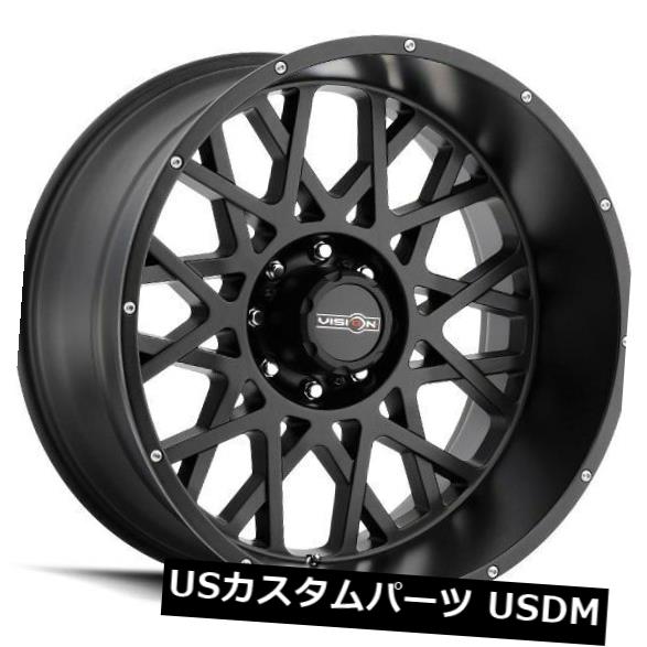 海外輸入ホイール 20X9 Vision 412 Rocker 5x127 ET10サテンブラックホイール（4個セット） 20X9 Vision 412 Rocker 5x127 ET10 Satin Black Wheels (Set of 4) 【並行輸入品】