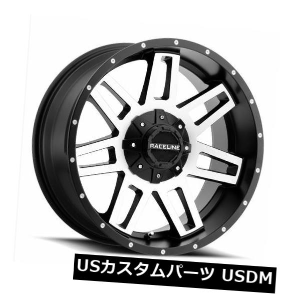海外輸入ホイール 17x9 Raceline 931M-インジェクター8x170 ET-12ブラックホイール（4個セット） 17x9 Raceline 931M-Injector 8x170 ET-12 Black Wheels (Set of 4) 【並行輸入品】