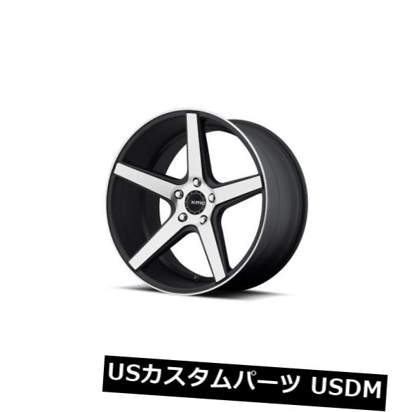 海外輸入ホイール 20x8.5 KMC DISTRICT 5x114.3 ET35サテンブラック、機械加工フェイスホイール付き（4個セット） 20x8.5 KMC DISTRICT 5x114.3 ET35 Satin Black W/ Machined Face Wheels (Set of 4) 【並行輸入品】