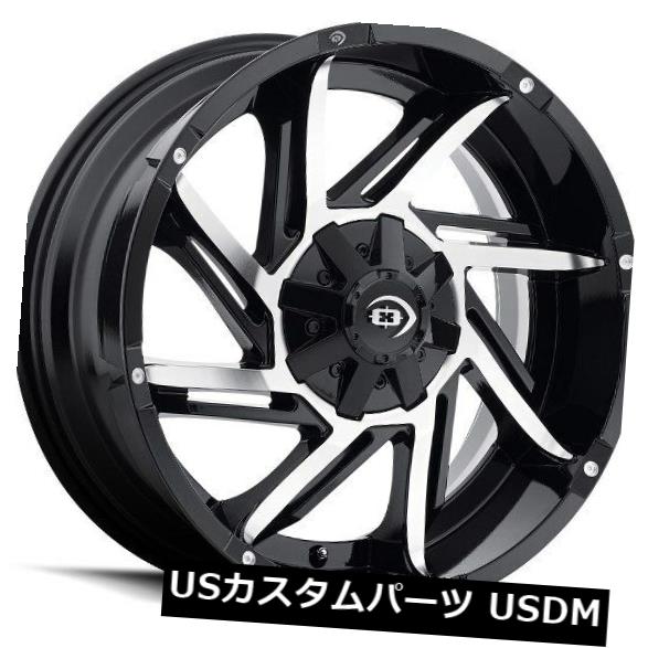 海外輸入ホイール 20X9 Vision 422 Prowler 8x170 ET12グロスブラックマシンドフェイスホイール（4個セット） 20X9 Vision 422 Prowler 8x170 ET12 Gloss Black Machined Face Wheels (Set of 4) 【並行輸入品】