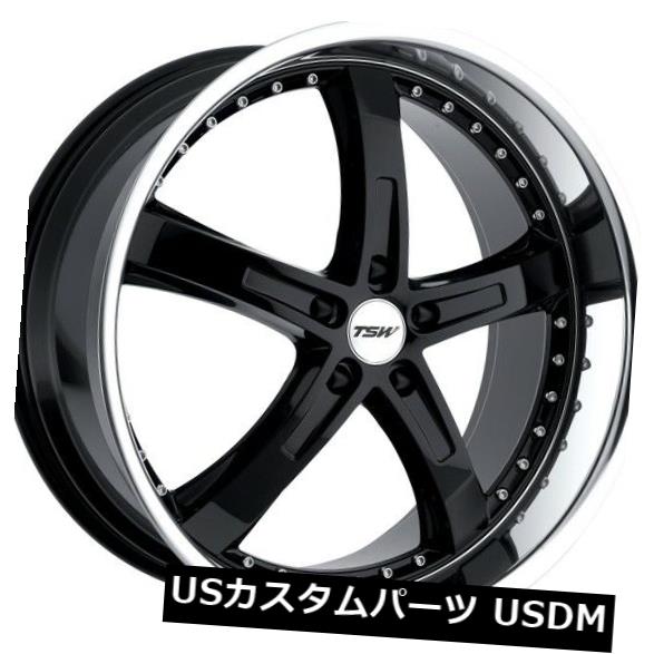海外輸入ホイール 17x8 TSW Jarama 5x114.3リム+20ブラックホイール（4個セット） 17x8 TSW Jarama 5x114.3 Rims +20 Black Wheels (Set of 4) 【並行輸入品】
