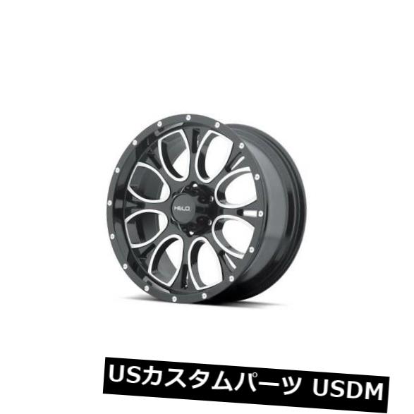 海外輸入ホイール 17x9 HELO HE879 8x165.1 ET18 Black Machined & Milled Wheels (Set of 4) 【並行輸入品】