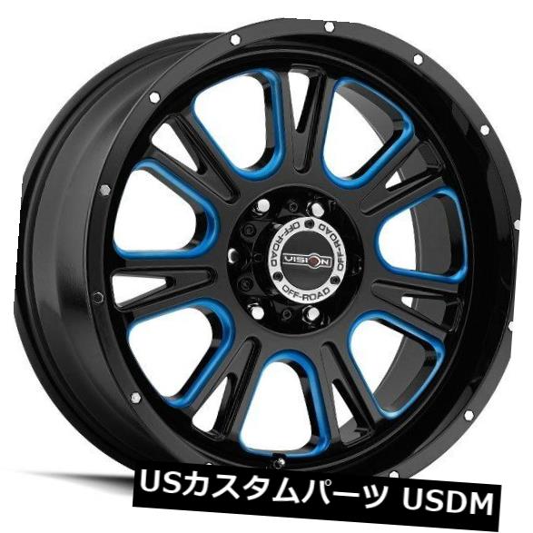海外輸入ホイール 20X9 Vision 399 Fury 6x135 ET12グロスブラックボールカット加工ホイール(4個セット) 20X9 Vision 399 Fury 6x135 ET12 Gloss Black Ball Cut Machined Wheels (Set of 4) 【並行輸入品】