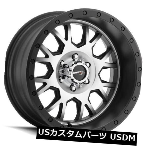 海外輸入ホイール 20X9 Vision GV8 Invader 8x165.1 ET-12マットブラックマシニングホイール（4個セット） 20X9 Vision GV8 Invader 8x165.1 ET-12 Matte Black Machined Wheels (Set of 4) 【並行輸入品】