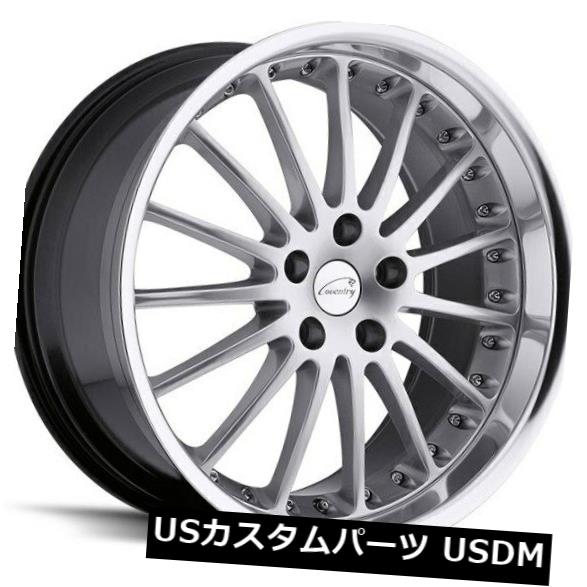 海外輸入ホイール 18x9.5コベントリーホイットリー5x120.65リム+20シルバーホイール（4個セット） 18x9.5 Coventry Whitley 5x120.65 Rims +20 Silver Wheels (Set of 4) 【並行輸入品】