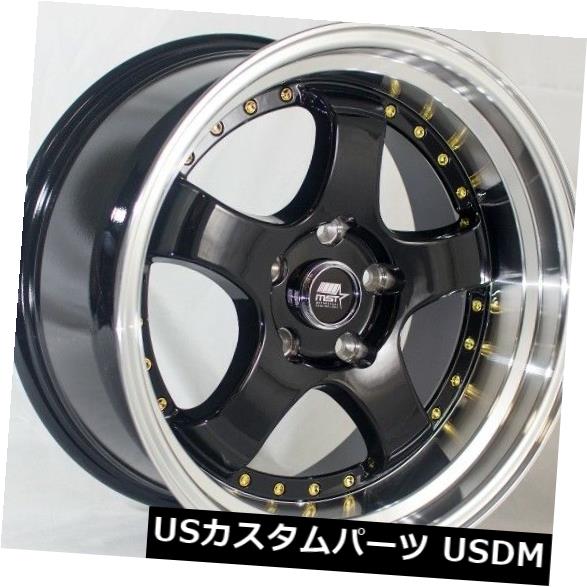 海外輸入ホイール 17x9 MST MT07 5x114.3 +20ブラック(マシニングリップホイール付き)(4個セット) 17x9 MST MT07 5x114.3 +20 Black w/Machined Lip Wheels (Set of 4) 【並行輸入品】