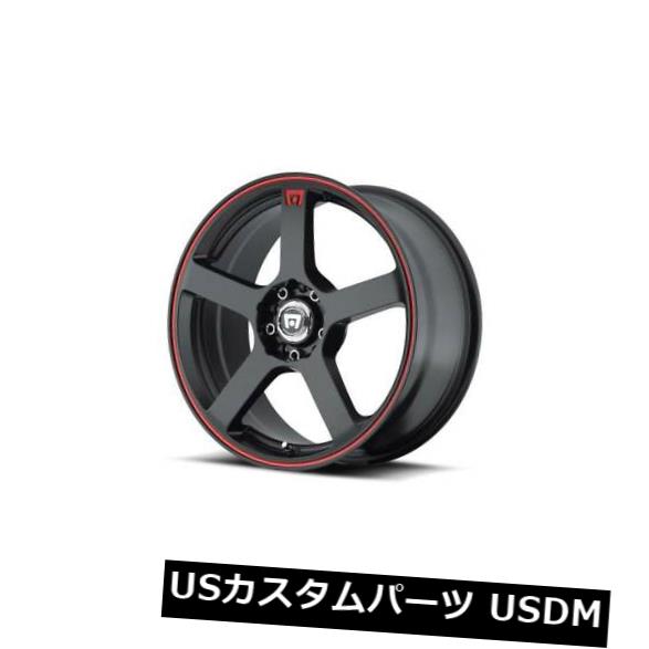 海外輸入ホイール 16x7 MOTEGI MR116 5x100 / 5x114.3 ET40マットブラックW /レッドストライプリム（4個セット） 16x7 MOTEGI MR116 5x100/5x114.3 ET40 Matte Black W/ Red Stripe Rims (Set of 4) 【並行輸入品】｜カスタムパーツ WORLD倉庫
