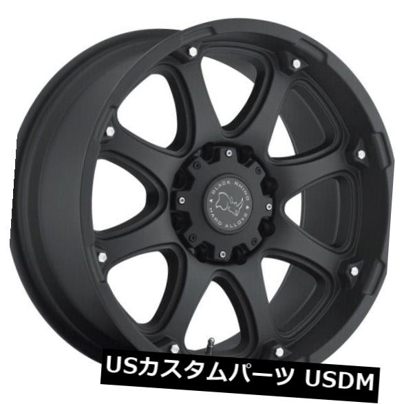 海外輸入ホイール 18x9ブラックライノグラミス8x170 ET-12マットブラックホイール（4個セット） 18x9 Black Rhino Glamis 8x170 ET-12 Matte Black Wheels (Set of 4) 【並行輸入品】