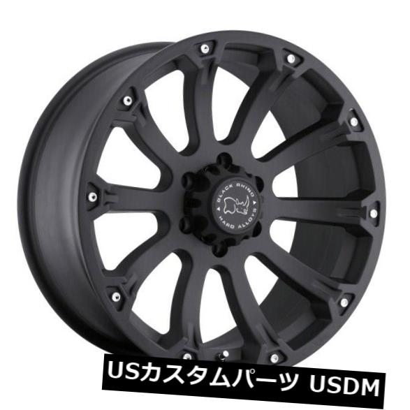 海外輸入ホイール 18x9ブラックRhinoサイドワインダー6x135 ET12マットブラックホイール（4個セット） 18x9 Black Rhino Sidewinder 6x135 ET12 Matte Black Wheels (Set of 4) 【並行輸入品】