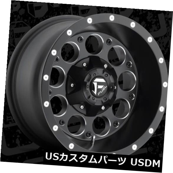 海外輸入ホイール Fuel Revolver 15x8 5x4.5 / 5x4.75 ET-18ブラックミルドホイール（4個セット） Fuel Revolver 15x8 5x4.5/5x4.75 ET-18 Black Milled Wheels (Set of 4) 【並行輸入品】