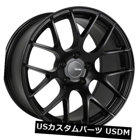 海外輸入ホイール 18x8 Enkei RAIJIN 5x112 +45ブラックホイール（4個セット） 18x8 Enkei RAIJIN 5x112 +45 Black Wheels (Set of 4) 【並行輸入品】