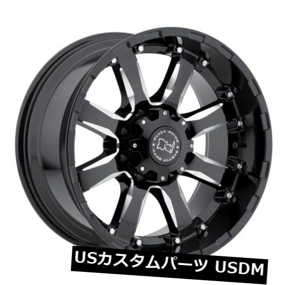 海外輸入ホイール 18x9ブラックRhino Sierra 5x127 ET-12グロスブラックホイール（4個セット） 18x9 Black Rhino Sierra 5x127 ET-12 Gloss Black Wheels (Set of 4) 【並行輸入品】