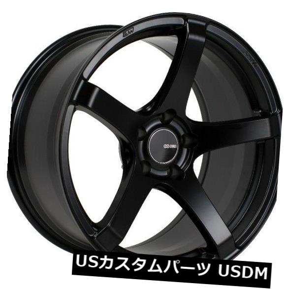 海外輸入ホイール 18x8 Enkei KOJIN 5x112 +45ブラックホイール（4個セット） 18x8 Enkei KOJIN 5x112 +45 Black Wheels (Set of 4) 【並行輸入品】