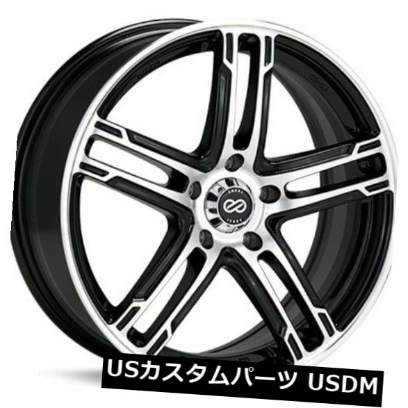 海外輸入ホイール 17x7 Enkei FD-05 4X100 +40ブラックマシニングホイール（4個セット） 17x7 Enkei FD-05 4X100 +40 Black Machined Wheels (Set of 4) 【並行輸入品】