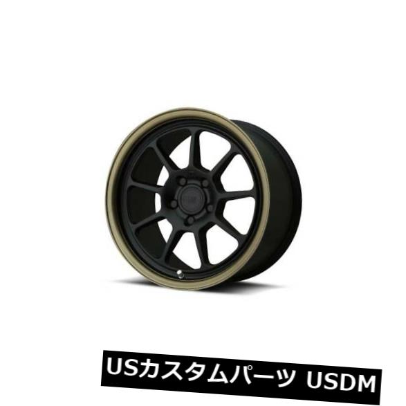 海外輸入ホイール 18x9.5 MOTEGI MR135 5x112 ET35マットブラックW /ブロンズリップホイール（4個セット） 18x9.5 MOTEGI MR135 5x112 ET35 Matte Black W/ Bronze Lip Wheels (Set of 4) 【並行輸入品】