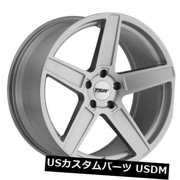 海外輸入ホイール 17x8 TSW Ascent 5x112リム+32チタンシルバーホイール（4個セット） 17x8 TSW Ascent 5x112 Rims +32 Titanium Silver Wheels (Set of 4) 【並行輸入品】
