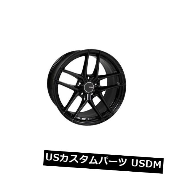 海外輸入ホイール 18x8 Enkei TY5 5x100 +45グロスブラックホイール（4個セット） 18x8 Enkei TY5 5x100 +45 Gloss Black Wheels (Set of 4) 【並行輸入品】