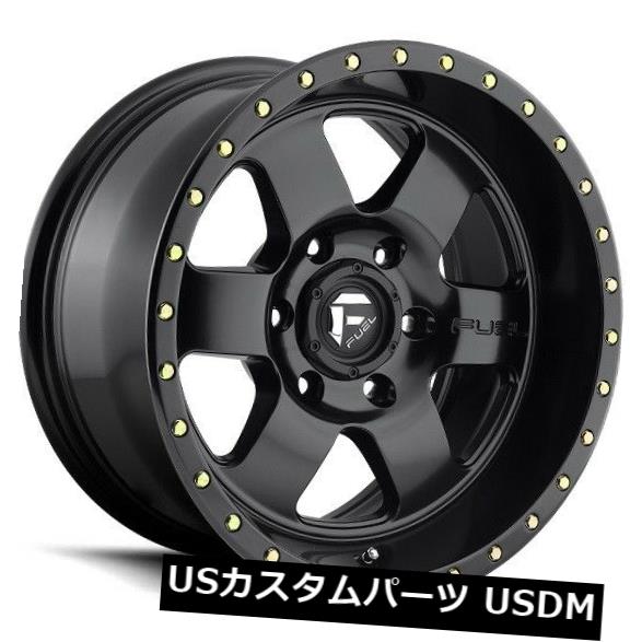 海外輸入ホイール 18x9フューエルD618 8x6.5 ET-12マットブラックリム（4個セット） 18x9 FUEL D618 8x6.5 ET-12 Matte Black Rims (Set of 4) 【並行輸入品】
