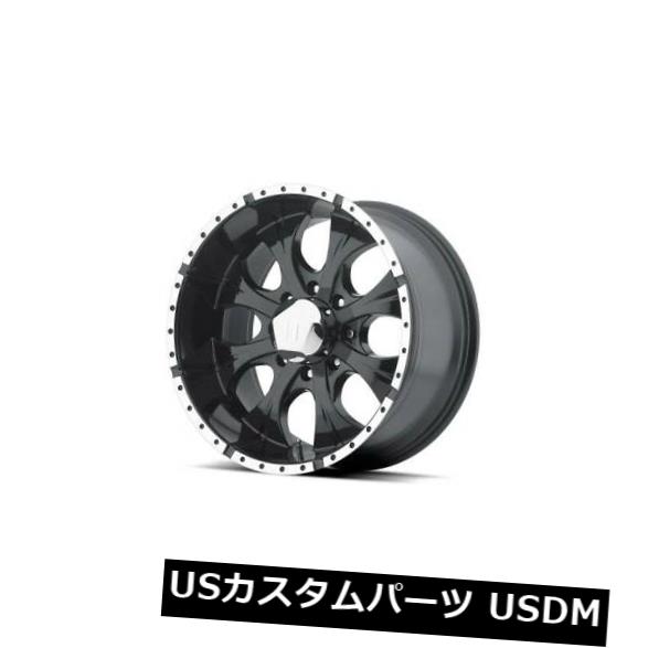 海外輸入ホイール 17x9 HELO MAXX 8x165.1 ET-12ブラックマシニングリム（4個セット） 17x9 HELO MAXX 8x165.1 ET-12 Black Machined Rims (Set of 4) 【並行輸入品】