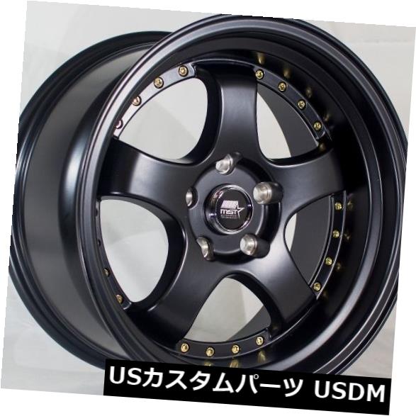 海外輸入ホイール 17x9 MST MT07 5x114.3 +20マットブラックw /ゴールドリベットホイール(4個セット) 17x9 MST MT07 5x114.3 +20 Matte Black w/Gold Rivets Wheels (Set of 4) 【並行輸入品】