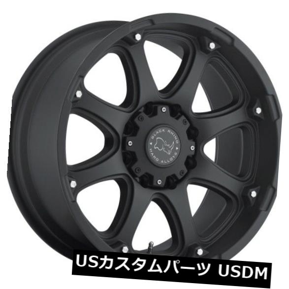 海外輸入ホイール 18x9ブラックライノグラミス8x170 ET-12マットブラックホイール（4個セット） 18x9 Black Rhino Glamis 8x170 ET-12 Matte Black Wheels (Set of 4) 【並行輸入品】