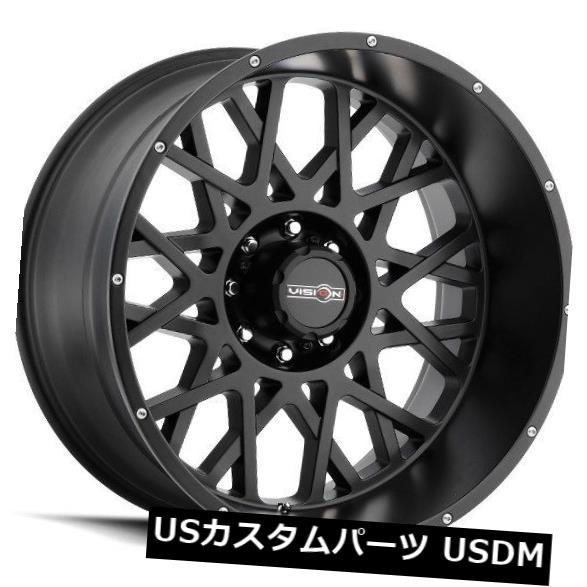 海外輸入ホイール 20X12 Vision 412 Rocker 8x170 ET-51サテンブラックホイール（4個セット） 20X12 Vision 412 Rocker 8x170 ET-51 Satin Black Wheels (Set of 4) 【並行輸入品】
