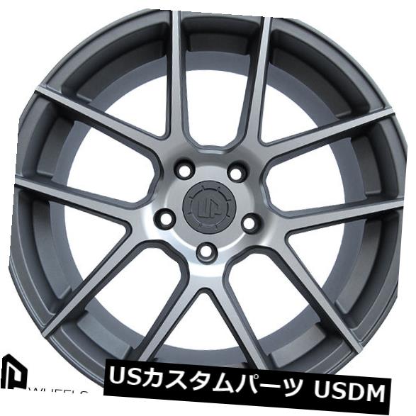 海外輸入ホイール UP520 19x9.5 5x114.3マットガンメタル加工フェイスET40ホイール（4個セット） UP520 19x9.5 5x114.3 Matte Gunmetal Machined Face ET40 Wheels(set of 4) 【並行輸入品】