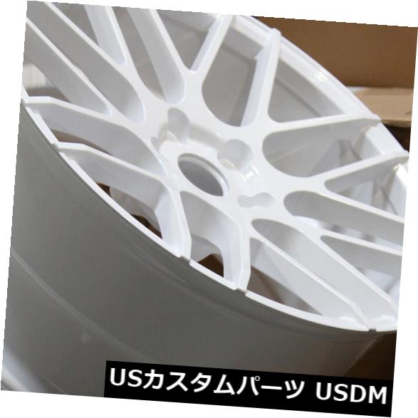 海外輸入ホイール グラウンドフォースGF7 18x8 / 18x9 5x100ホワイトホイール(4個セット) Ground Force GF7 18x8/18x9 5x100 White Wheels (set of 4) 【並行輸入品】