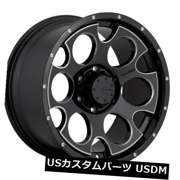 海外輸入ホイール 16x8 MAMBA M17 6x114.3 et13 Gloss Black W / Milling Wheels（4個セット） 16x8 MAMBA M17 6x114.3 et13 Gloss Black W/ Milling Wheels (Set of 4) 【並行輸入品】
