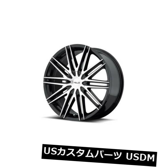 海外輸入ホイール 20x8.5 HELO HE880 5x114.3 / 5x120。 65 ET42ブラックW /機械加工フェイスホイール（4個セット） 20x8.5 HELO HE880 5x114.3/5x120.65 ET42 Black W/ Machined Face Wheels (Set of 4) 【並行輸入品】
