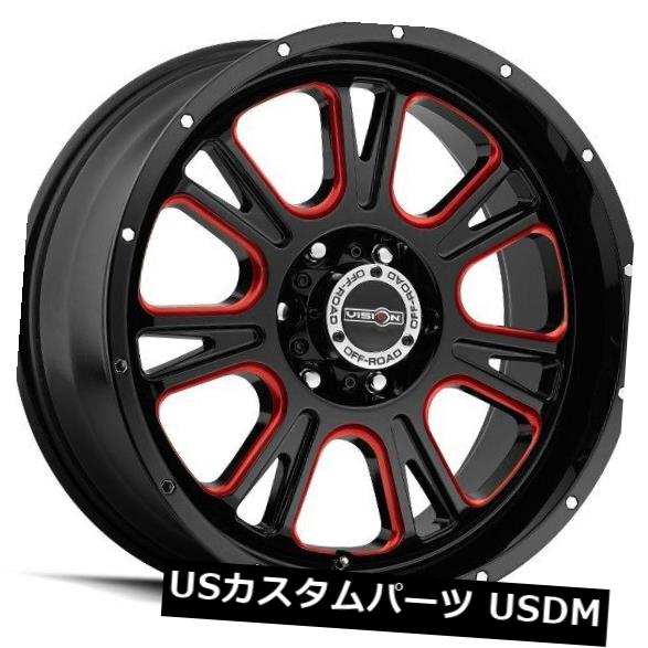 海外輸入ホイール 18X8.5 Vision 399 Fury 6x139.7 ET25ブラックマシニングホイール（4個セット） 18X8.5 Vision 399 Fury 6x139.7 ET25 Black Machined Wheels (Set of 4) 【並行輸入品】｜カスタムパーツ WORLD倉庫