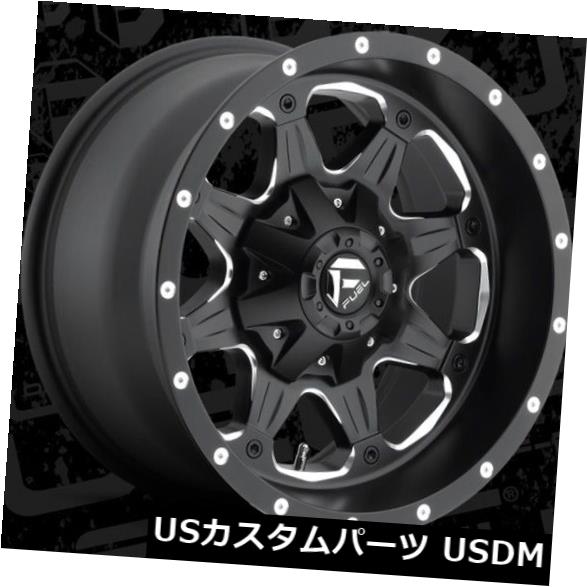 海外輸入ホイール 燃料ブーストD534 17x9 8x6.5 ET-12ブラックホイールリム（4個セット） Fuel Boost D534 17x9 8x6.5 ET-12 Black Wheels Rims (Set of 4) 【並行輸入品】