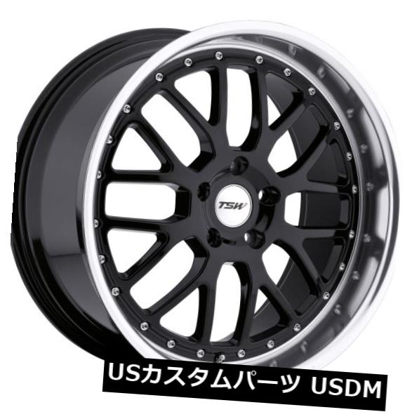 海外輸入ホイール 17x8 TSWバレンシア5x100リム+32ブラックホイール（4個セット） 17x8 TSW Valencia 5x100 Rims +32 Black Wheels (Set of 4) 【並行輸入品】