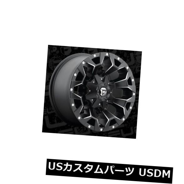 海外輸入ホイール フューエルアサルトD546 17x9 8x6.5 ET1ブラックホイールリム（4個セット） Fuel Assault D546 17x9 8x6.5 ET1 Black Wheels Rims (Set of 4) 【並行輸入品】