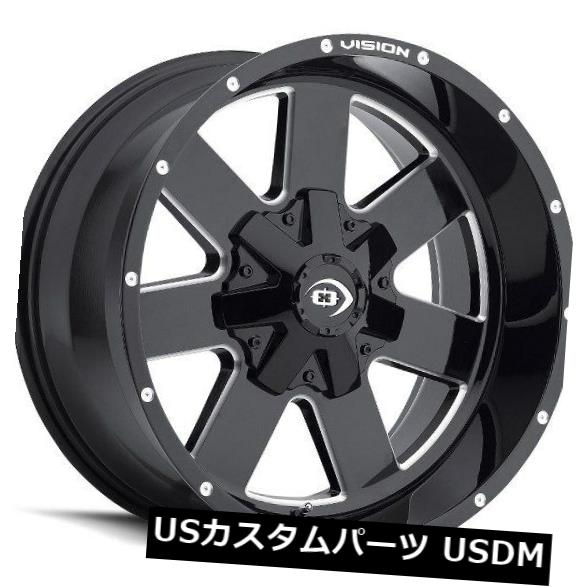海外輸入ホイール 20X10 Vision 411 Arc 6x139.7 ET-25グロスブラックミルドスポークホイール（4個セット） 20X10 Vision 411 Arc 6x139.7 ET-25 Gloss Black Milled Spoke Wheels (Set of 4) 【並行輸入品】｜カスタムパーツ WORLD倉庫