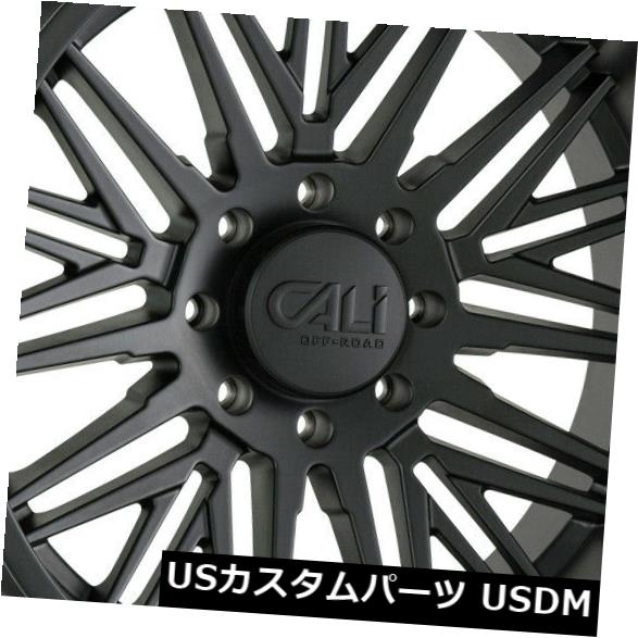 海外輸入ホイール 20x10マットブラックホイールカリオフロードRawkon 8x180 -25（4個セット） 20x10 Matte Black Wheels Cali Off-Road Rawkon 8x180 -25 (Set of 4) 【並行輸入品】