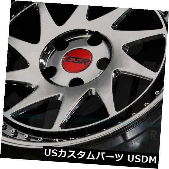 海外輸入ホイール 18x9.5ブラッククロームホイールESR SR09 SR9 5x114.3 22（4個セット） 18x9.5 Black Chrome Wheels ESR SR09 SR9 5x114.3 22 (Set of 4) 【並行輸入品】