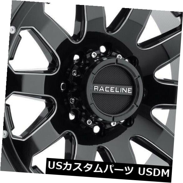 海外輸入ホイール 20x9ブラックミルドホイールRaceline 938Mエンフォーサー8x170 -12（4個セット） 20x9 Black Milled Wheels Raceline 938M Enforcer 8x170 -12 (Set of 4) 【並行輸入品】