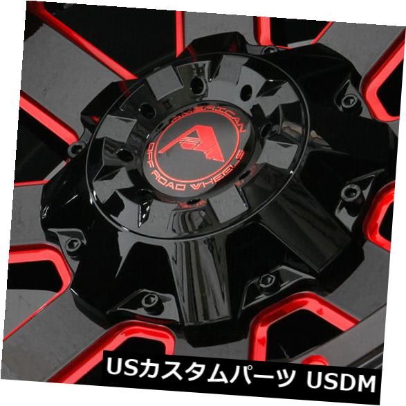 海外輸入ホイール 20x12ブラックミルドレッドホイールアメリカンオフロードA108 5x114.3 -44（4個セット） 20x12 Black Milled Red Wheels American Off-Road A108 5x114.3 -44 (Set of 4) 【並行輸入品】