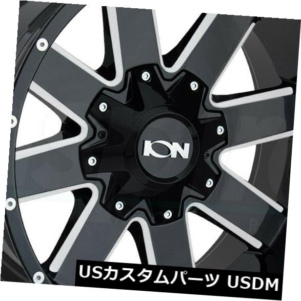 海外輸入ホイール 20x9グロスブラックミルドホイールイオン141 6x135 / 6x5.5 18（4個セット） 20x9 Gloss Black Milled Wheels Ion 141 6x135/6x5.5 18 (Set of 4) 【並行輸入品】