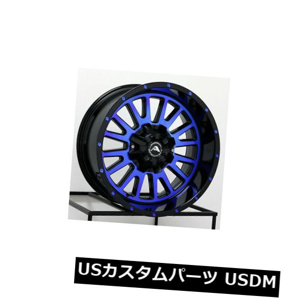 海外輸入ホイール x12ブラックマシニングブルーホイールアメリカオフロードa105 8x170 44 4個セット x12 Black Machined Blue Wheels American Off Road A105 8x170 44 Set Of 4 Bla Org Bw