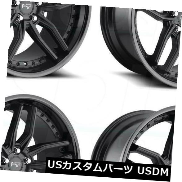 海外輸入ホイール 20x9ブラックホイールニッチメトスM194 5x112 38（4個セット） 20x9 Black Wheels Niche Methos M194 5x112 38 (Set of 4) 【並行輸入品】