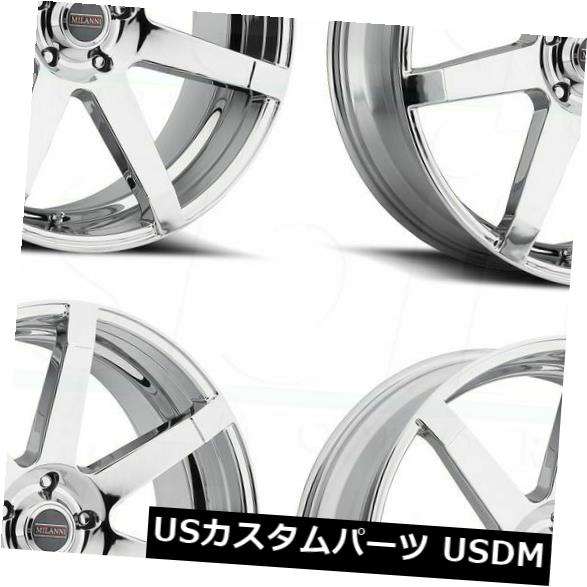 海外輸入ホイール 22x9.5クロームホイールMilanni 9042 Sultan 5x120 15（4個セット） 22x9.5 Chrome Wheels Milanni 9042 Sultan 5x120 15 (Set of 4) 【並行輸入品】
