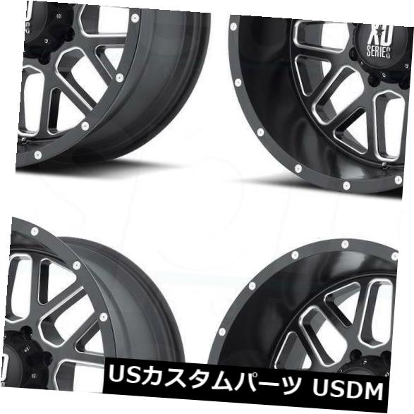 海外輸入ホイール 20x9ブラックミルドホイールXD XD820グレネード6x135 18（4個セット） 20x9 Black Milled Wheels XD XD820 Grenade 6x135 18 (Set of 4) 【並行輸入品】