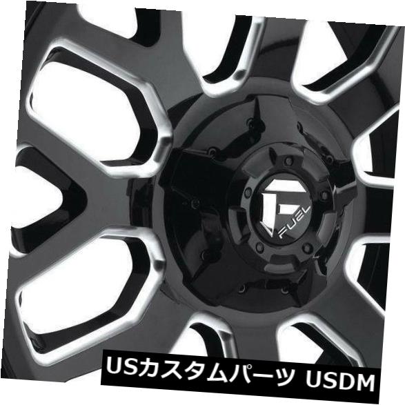 海外輸入ホイール 20x9ブラックミルドホイールフューエルウォリアーD607 8x180 1（4個セット） 20x9 Black Milled Wheels Fuel Warrior D607 8x180 1 (Set of 4) 【並行輸入品】